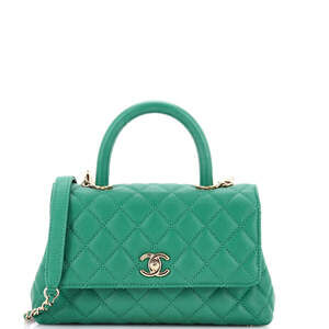 Chanel Mini Coco Top Handle Bag Quilted Caviar